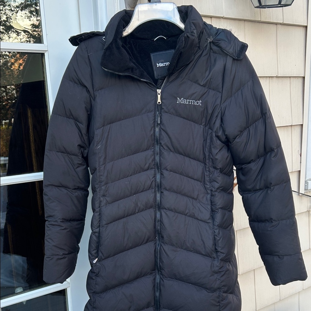 Marmot Quilted Black Jacket 700 Fill Down